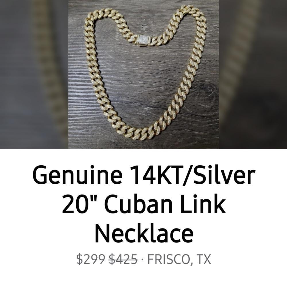 Genuine 14KT Silver Cuban Link